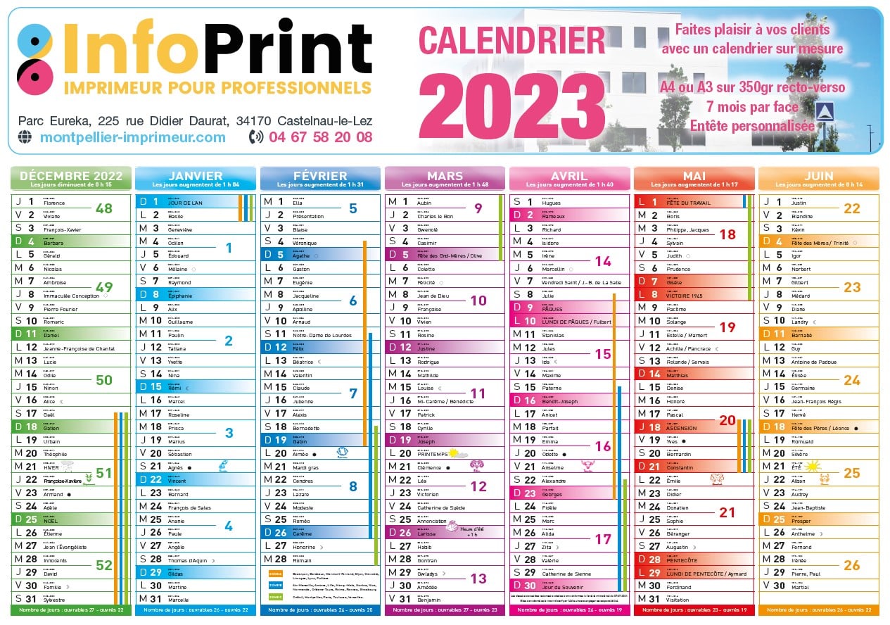 impression calendrier montpellier