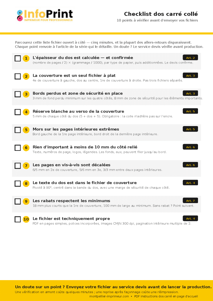 checklist dos carre colle